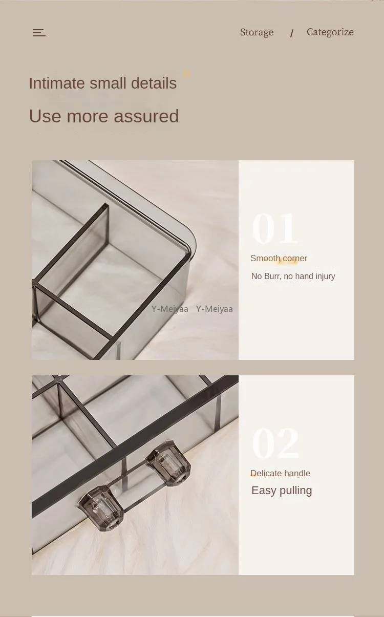 72 - Grids Drawer Transparent Jewelry Box