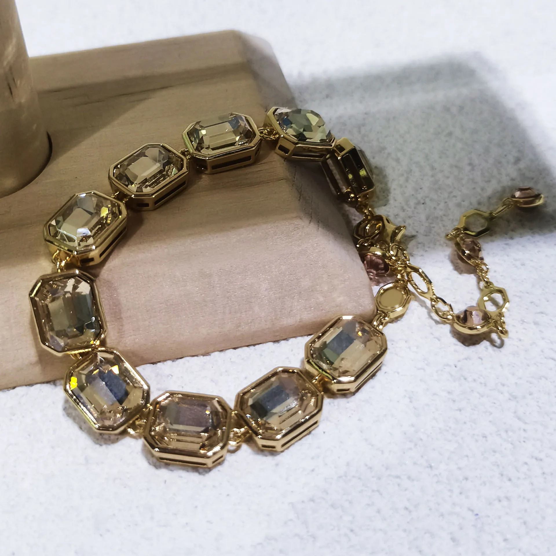 2025 New Fashion Octagonal Cut Crystal Fine Jewelry Set Luxury Brand for Women Earrings Necklaces Bracelet Ring Party Jewelry 4
