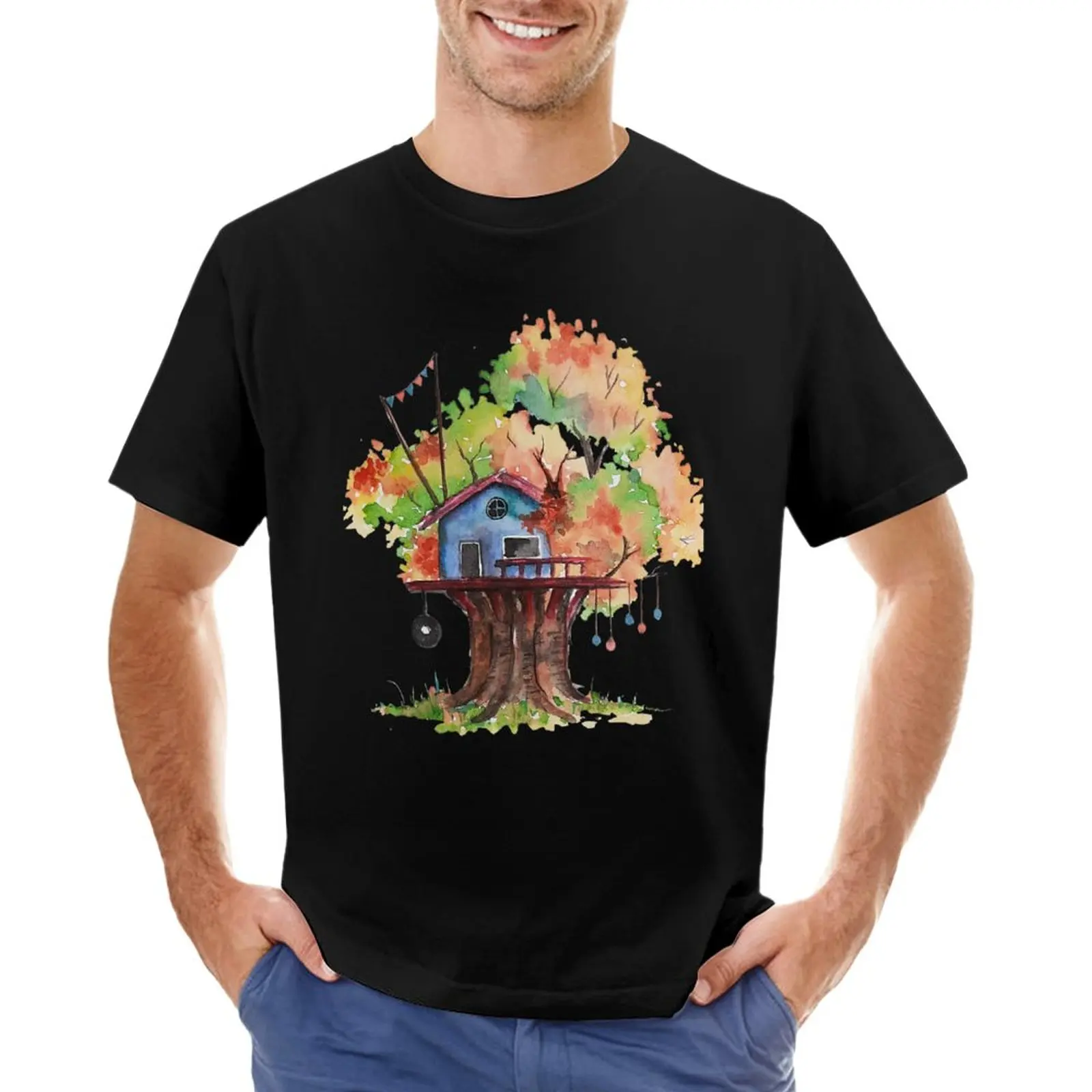 

Tree House T-Shirt cat shirts Short sleeve Short sleeve tee men