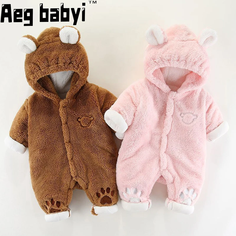 

Winter Newborn Clothes Baby Rompers Autumn Thick Warm Fleece Baby Boys Girls Costume Clothing Overall Baby Cartoon Jumpsuits