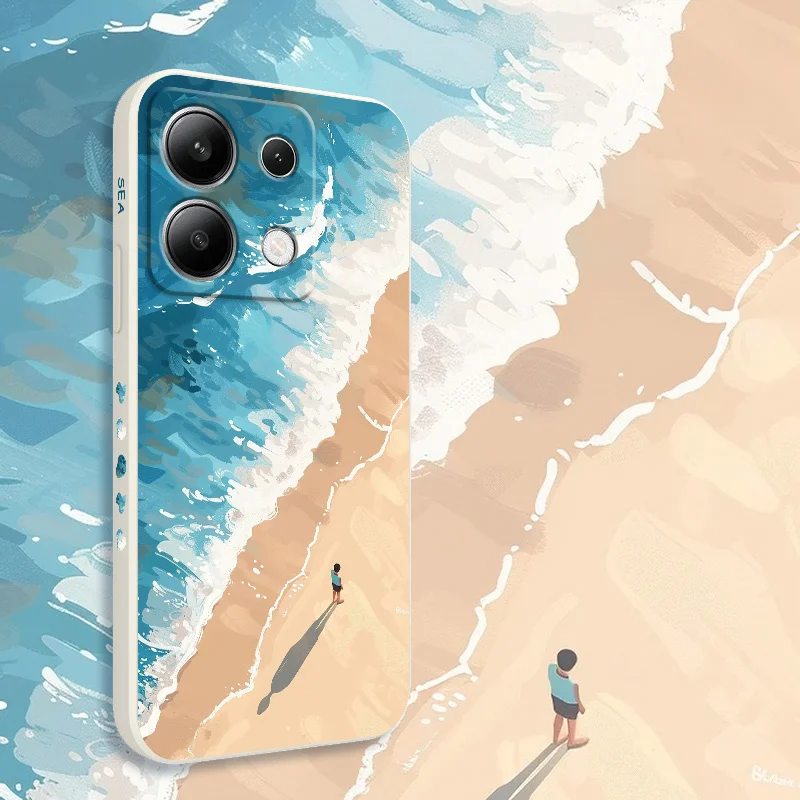 Beautiful Beach-Themed Liquid Silicone Phone Case