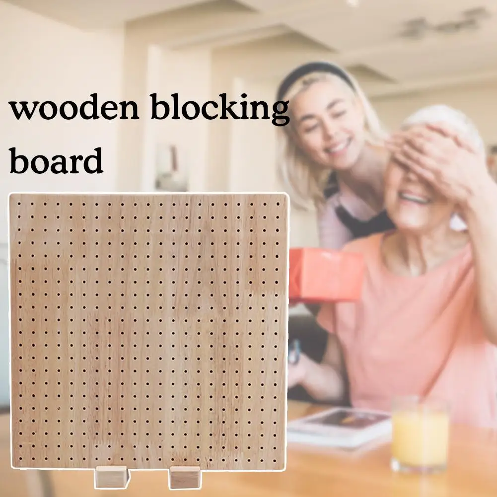 

Wooden Blocking Board For Knitting Crochet Granny Squares Sewing Projects Handcrafted Knitting Stainless Steel Pins Y5F5