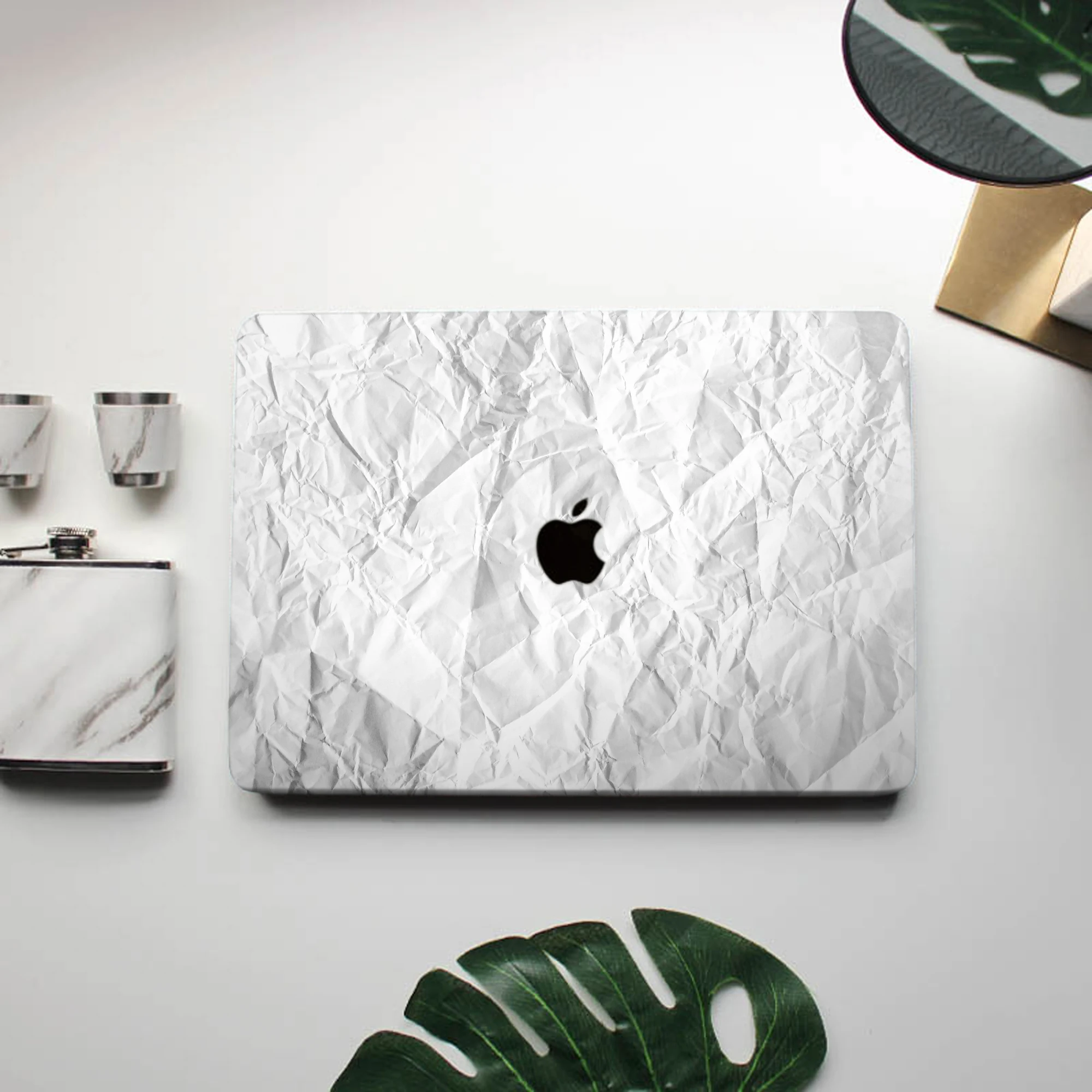 Laptop de Papel Amassado Branco Macbook Air 13 m2 2023 A2337 A2179 A2338 Chip m1 Pro A2289 A1466 Versão Mais Recente Case de - Imagem 4
