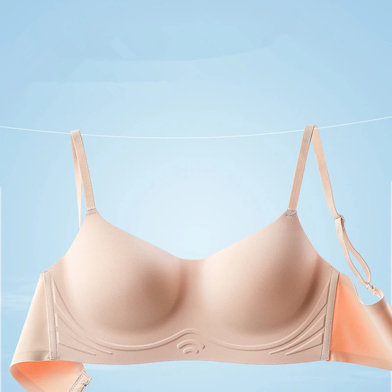 Seamless Underwear Women's Thin Section Big Breasts Show Small Breasts Gathered Breasts Anti-lighting Bra Breathable