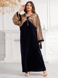 Muslim Dresses For Women 2024 Eid Mubarak Dubai Luxury Velvet Long Sleeve Abayas Party Gown Islamic Clothing Caftan Marocain