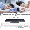 LED Digital Projection Alarm Clock Electronic Alarm Clock with Projection FM Radio Time Projector Bedroom Bedside Mute Clock 6