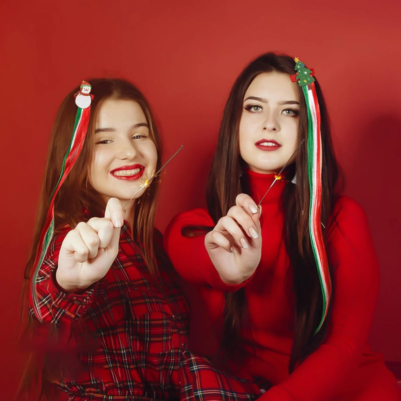 Random 1pcChristmas Tassel Hair Clips with Santa Snowman Festive Kids Hair Accessories,Cute Christmas Party Hair Decor for Girls