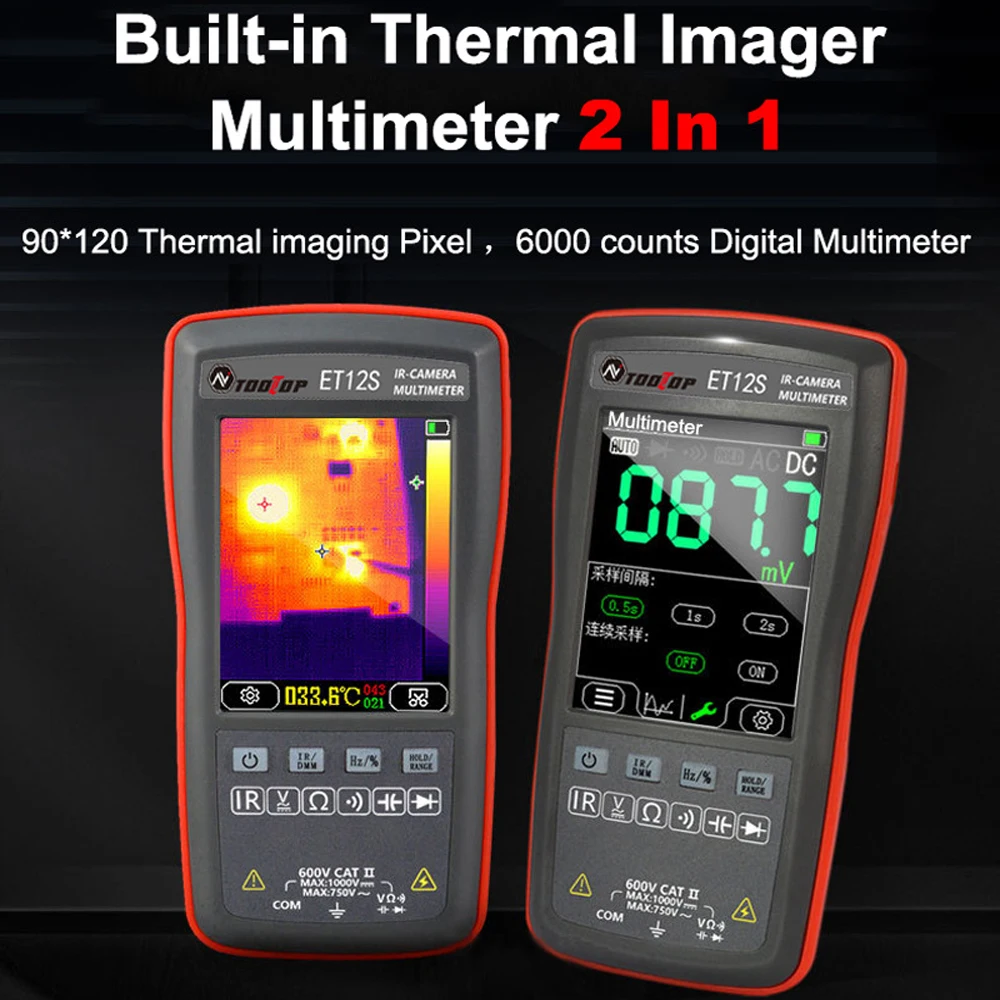 

ET12S/ET11S 2In1 Thermal Imager Multimeter 2.8Inch Touch Screen Electric Circuit Automobile Inspect IR Thermal Camera Multimeter