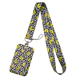 Leopard Print Lanyard Keychain and Card Holder Accessory Set (2)