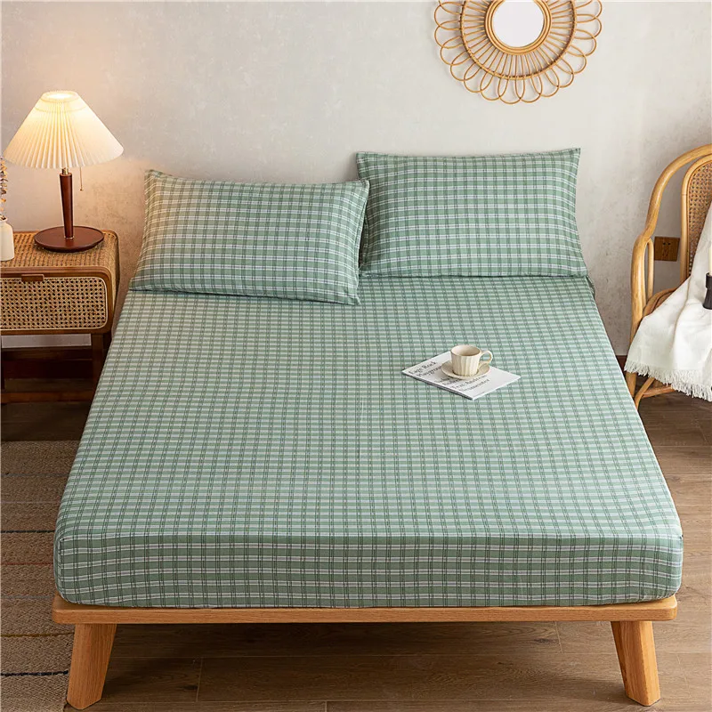 

New Pure Cotton Old Coarse Cloth Fitted Sheet Single Piece Cotton Bed Cover