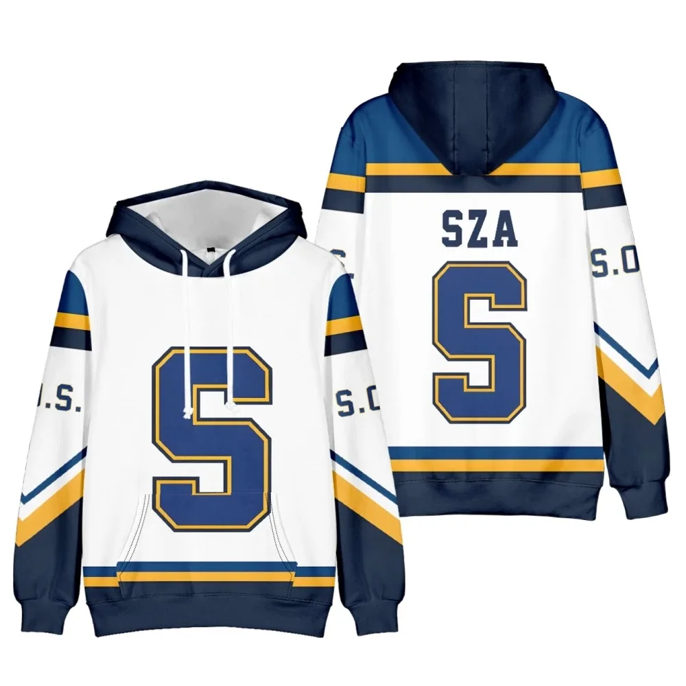 

SZA JERSEY SOS Hoodie Oversized Women Men Sweatshirt Streetwear Hip Hop Hooded