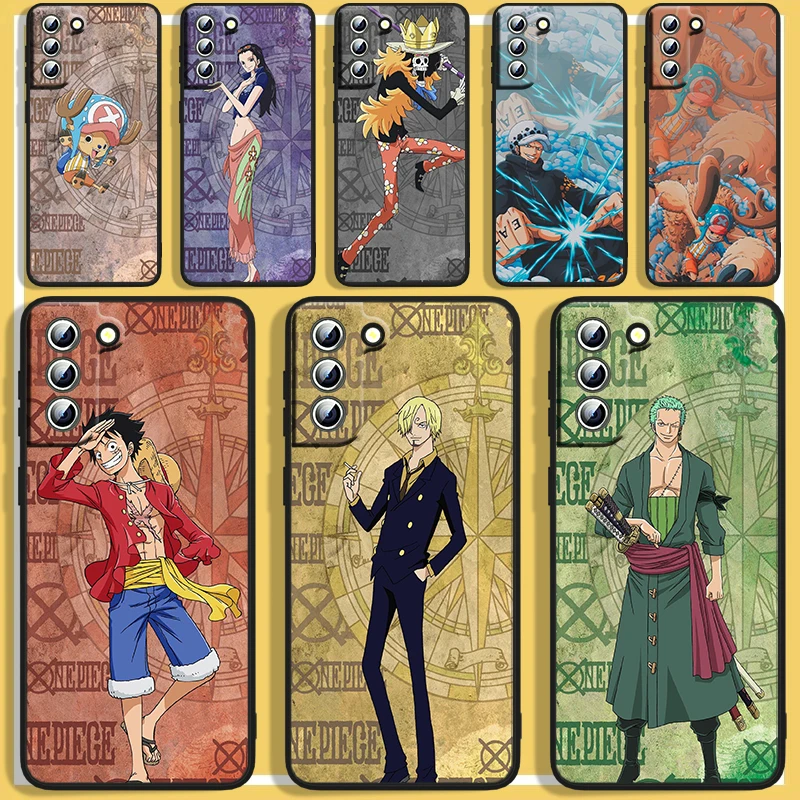 

Cool Anime Ones Pieces Phone Case For Samsung S8 S9 S10 S20 S21 S22 Plus 4G S10e 5G Lite Ultra FE Black Cover Funda Soft