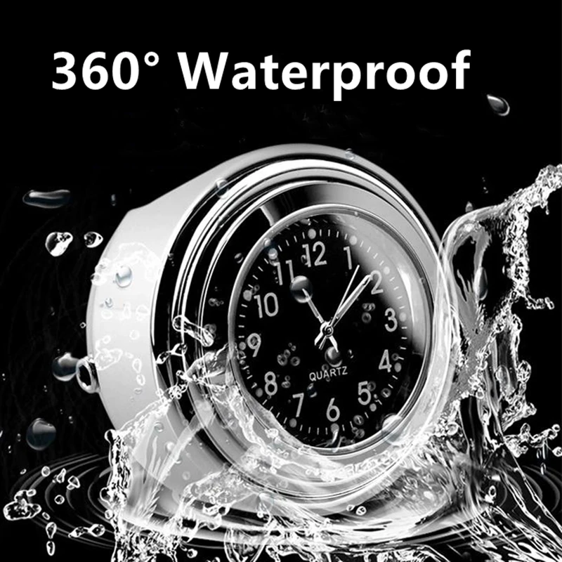 Universal 7/8" Waterproof Chrome Motorcycle Bike Handlebar Mount Quartz Clock Watch Aluminum Luminous Clock Moto Accessories