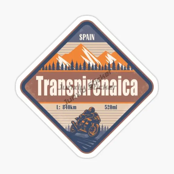 TRANSPIRENAICA GR11 어드벤처 ESPANA 자동차 스티커 비닐 방수 자체 접착 장식 스티커 데칼
