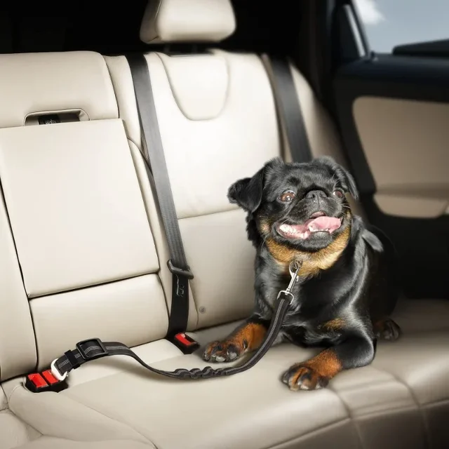 Elastic Nylon Dog Seat Belt for Small Large Dogs Adjustable Reflective Durable Lead Puppy Travel Car Safety Rope Dog Harness 6