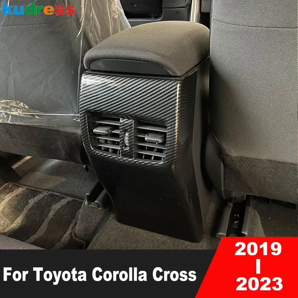 

УГЛЕРОДНЫЙ автомобильный подлокотник для Toyota Corolla Cross 2019-2022 2023, задняя крышка для вентиляционного отверстия, отделка, аксессуары для интерьера
