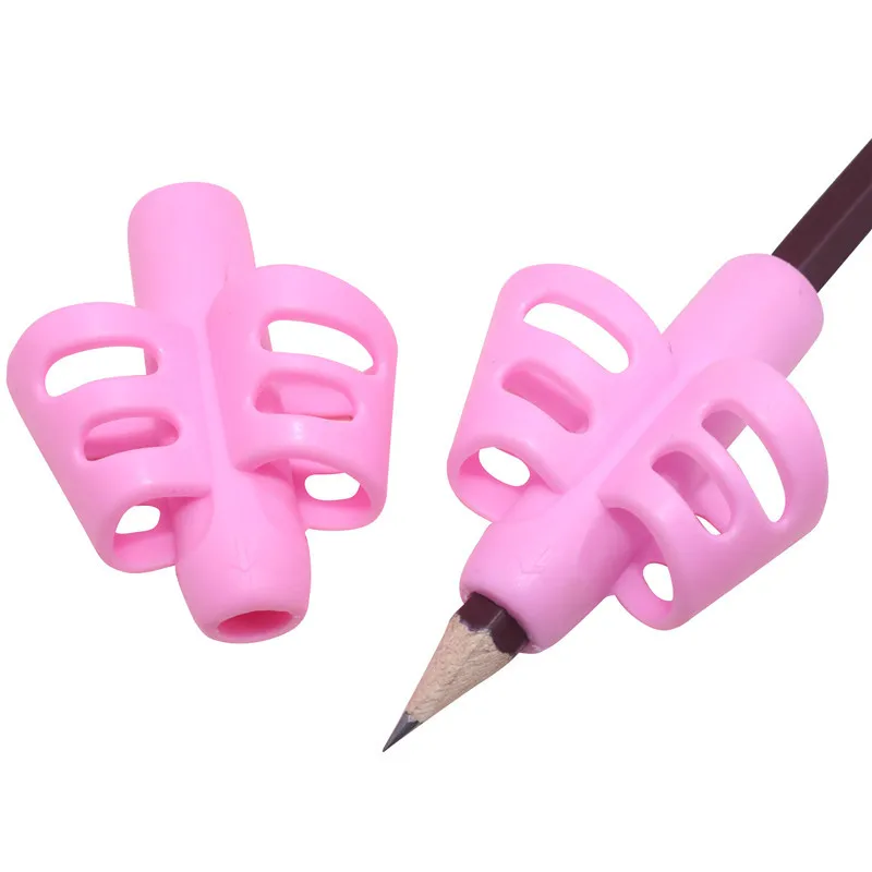 10Pcs Twee-Vinger Pen Houder Kinderen Schrijven Leren Praktijk Pen Bijgestaan Holding Pen Houding Siliconen Orthese Voor Studenten