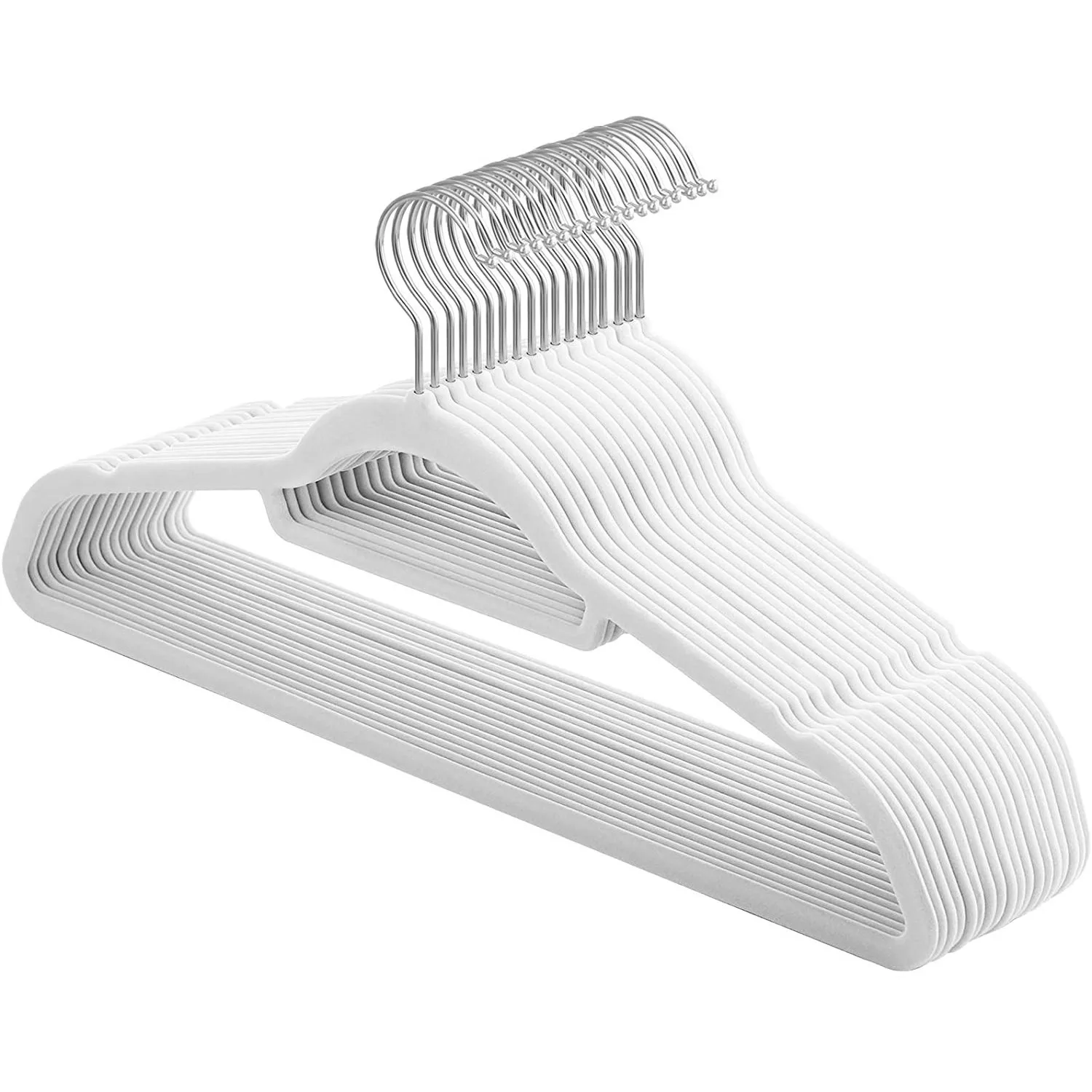 White Standard Plastic Hangers (50 Pack) Durable Tubular Shirt Hanger