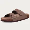 Comwarm Classic Cork Slippers For Women New Fashion Suede Flats Sandals Summer Couple Beach Slides Shoes With Adjustable Buckle 1
