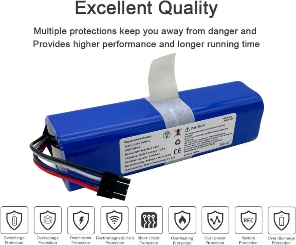 Bateria de Substituição para Eufy Robovac L70 Série Híbrida Robot Vacuum Lithium-ion Varrendo Robot 14.4v 12800mah 18650 - Image 4