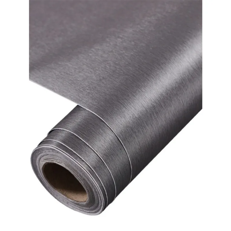 Metal Peel and Stick Wallpaper for Kitchen Brushed Contact Paper for Appliances Removable Self Adhesive Roll Fridge Vinyl