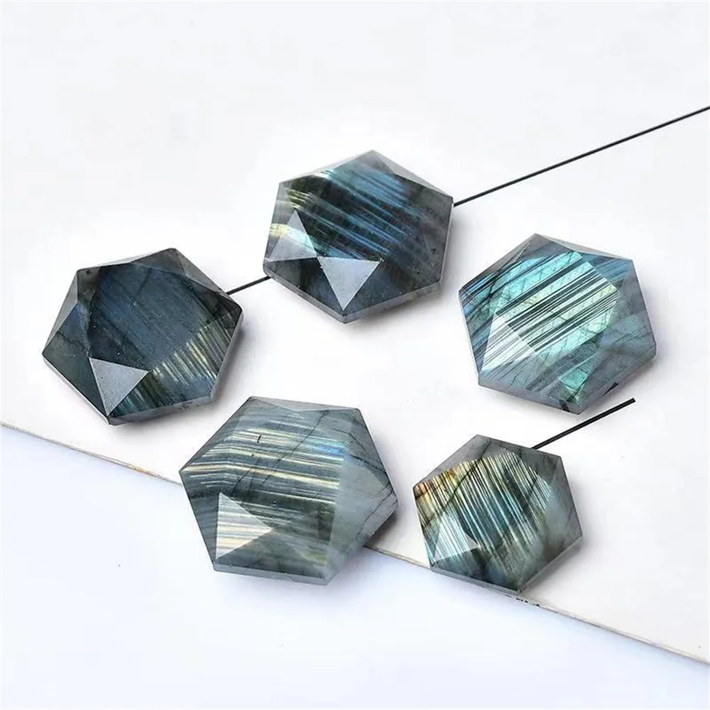 1.5-2Cm Labradorite Naturale Hexagram Reiki Healing Crystal Gemstone Star Of David Patron Saint Of Women Per Gioielli Fai Da Te
