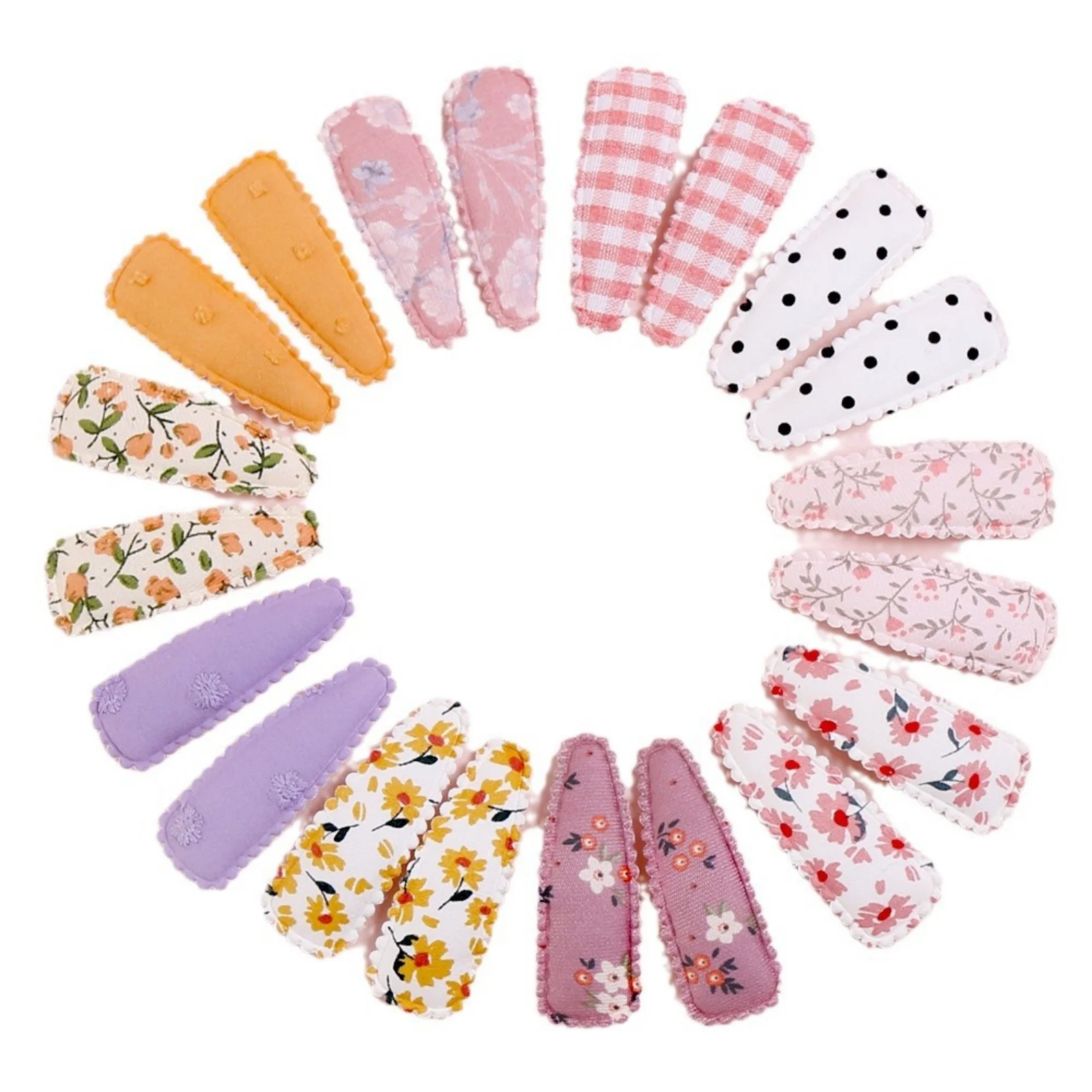 20Pcs Floral Hair Clips Set for Girls, Cute Patterned Hairpins, Colorful Hair Accessories, Perfect for Kids' Hairstyling