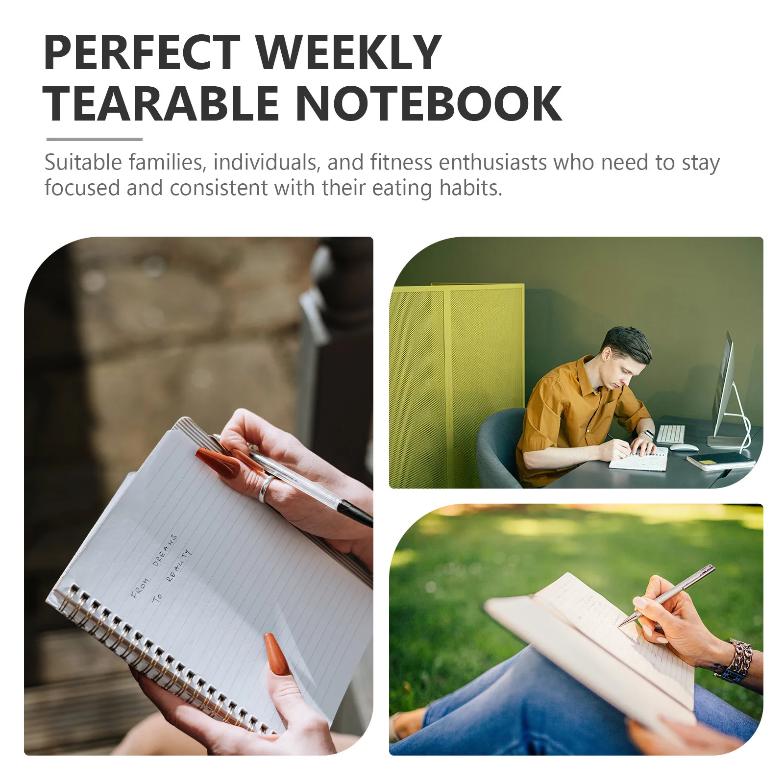 가정용 다이어트 탈부착 가능 노트 식단표 주간 캘린더 식사 플래너 주방용 메뉴 노트