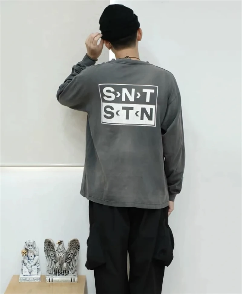 Vintage High Street New Classic Logo Printed Casual Loose Retro Japanese Street T-Shirt
