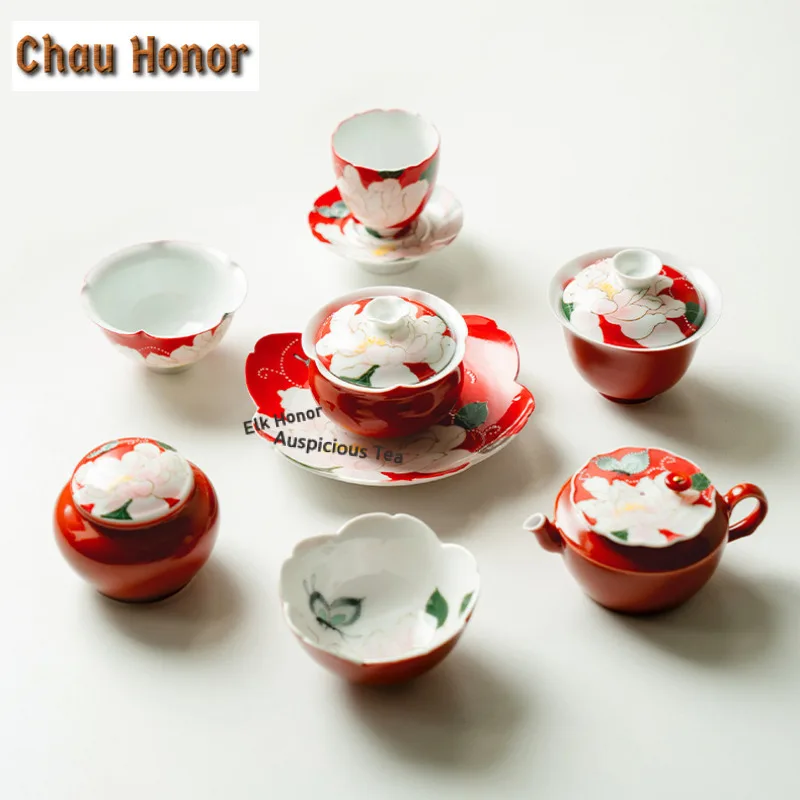 100ml Hand Painted Butterfly Teacup Aesthetic Tea Bowl Cute Cup Tea-tasting Meditation Cup Chazhan Master Cups Tableware Gift