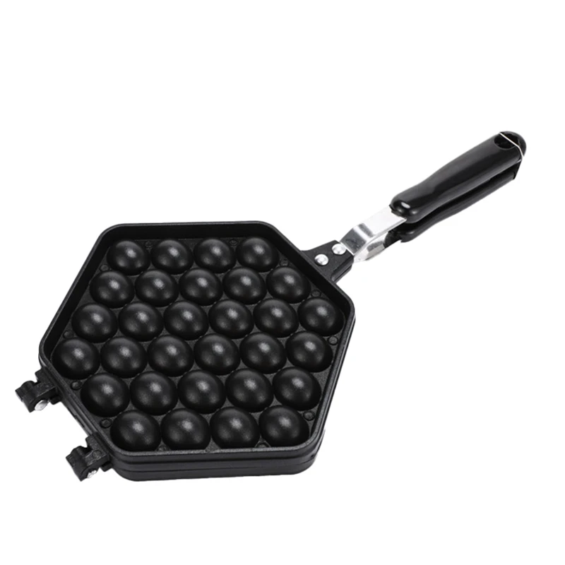 1 Pezzo Egg Bubble Cake Teglia Da Forno Stampo Eggettes Ferro Alluminio Hongkong Waffle Pan Mold Nero