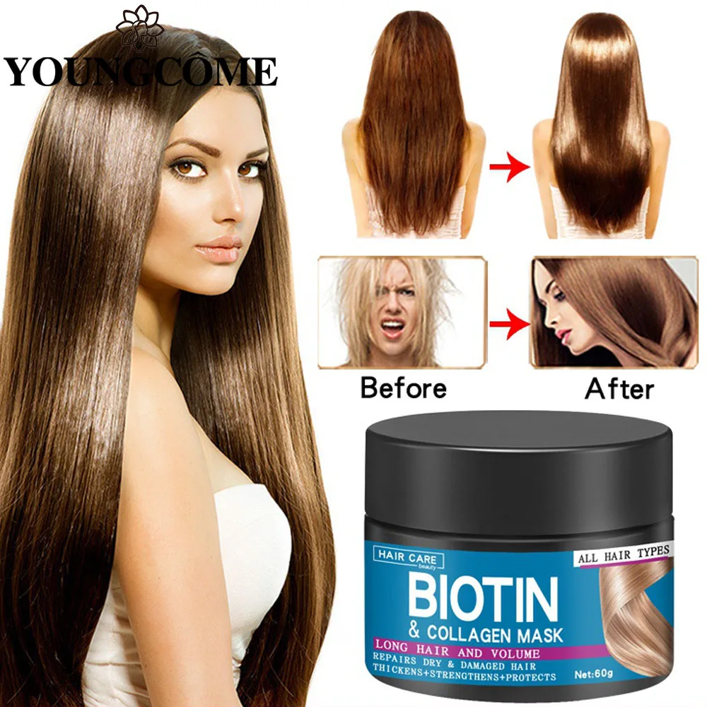 Biotin Collagen Keratin Hair Mask Smoothing Straightening Scalp