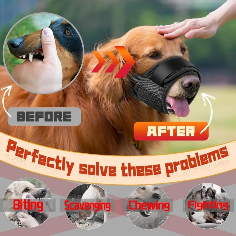 Dog Mouth Cover Soft Mesh Mouth Cover Suitable For Medium And Large German Shepherd Dogs And Other Anti Chewing Covers