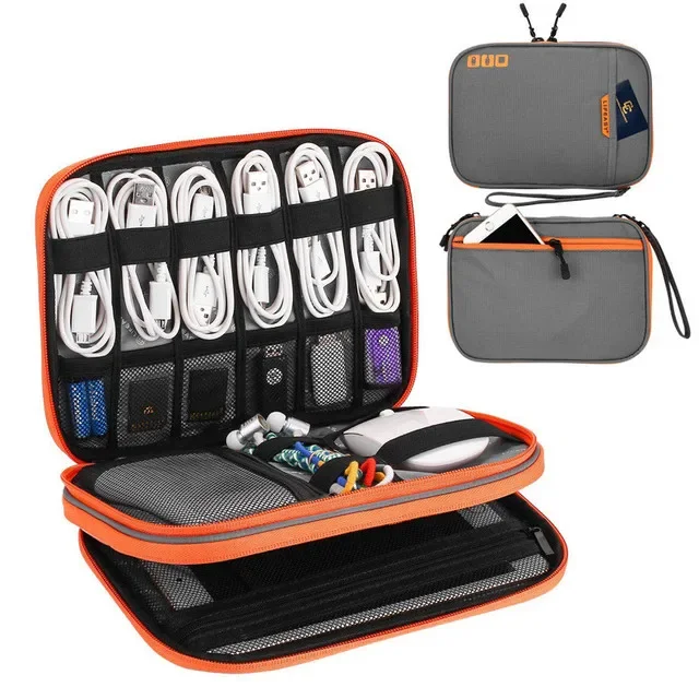 Travel Cable Storage Multi-Function Digital Gadget Organizer – Double Layer Pouch for Electronics and Accessories