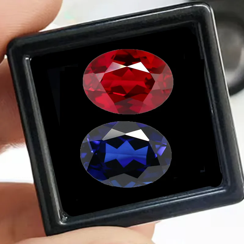 2 Stück/Set wunderschöne Rubin-Saphir-Edelsteine, 13 x 18 mm, oval, facettiert geschliffen, Mohs-Härteprüfung, für Schmuckherstellung/-fassung/-sammlung/-Geschenk