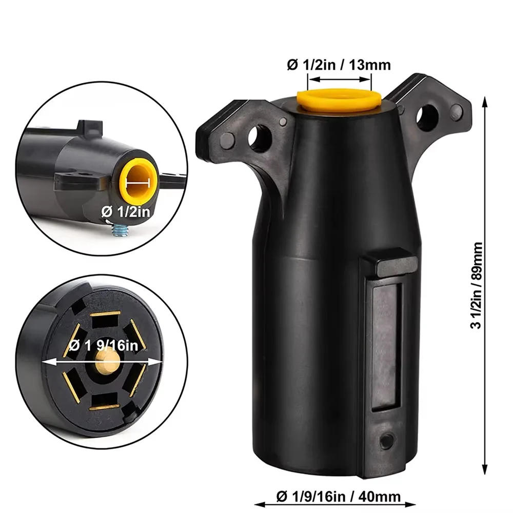 American style 7-pin 7 Way Trailer Towing Blade Round Socket Plug Connector Adapter 12V 7 PIN Plug Adapter For Trailer RV Yacht trailer plug adapter