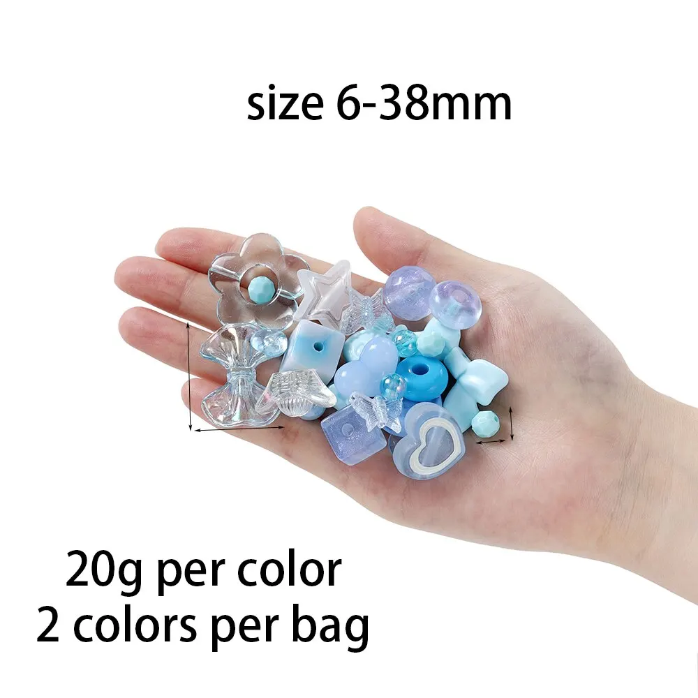 2 Style Mixed Flowers Heart AB Color Phone Chain Beads Necklace Earrings Beads Multi Style For Jewelry Making Findings 40g