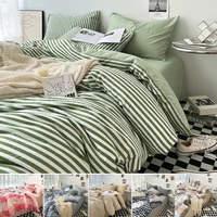 Stripe Bedding Comforter Set with Pillowcase bed sheet Single Full Size Bed Linen Duvet Cover Set Queen/King Double Single Bed