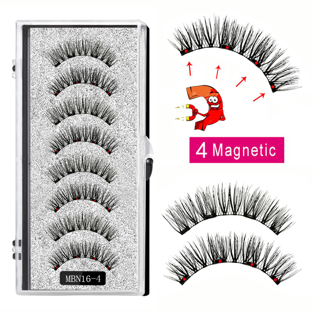 4 Magnet Magnetic Eyelashes Natural Long 3D Mink Lashes Magnetic False Eyelashes Extension with Faux Cils Magnetique 2022 New