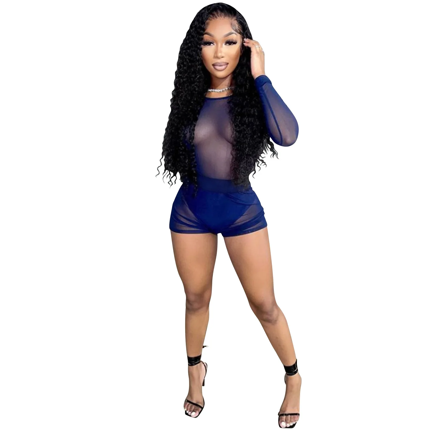 

Full Sleeve Mesh Hot See Through Club Nighwear Women Bodyusits