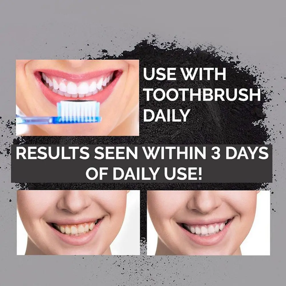 Whitening Teeth Powder Toothbrush Natural Coconut Charcoal Effective Teeth Stain Remover Cleaning Kit 30g teeth cleaner teeth whitening powder teeth whitening kit