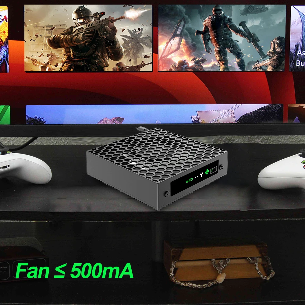 RGB 선풍기 냉각 시스템, Xbox 시리즈 X 콘솔용, 속도 조절 가능, 3 단계 방열 선풍기, 헤드셋 홀더 포함, USB 포트