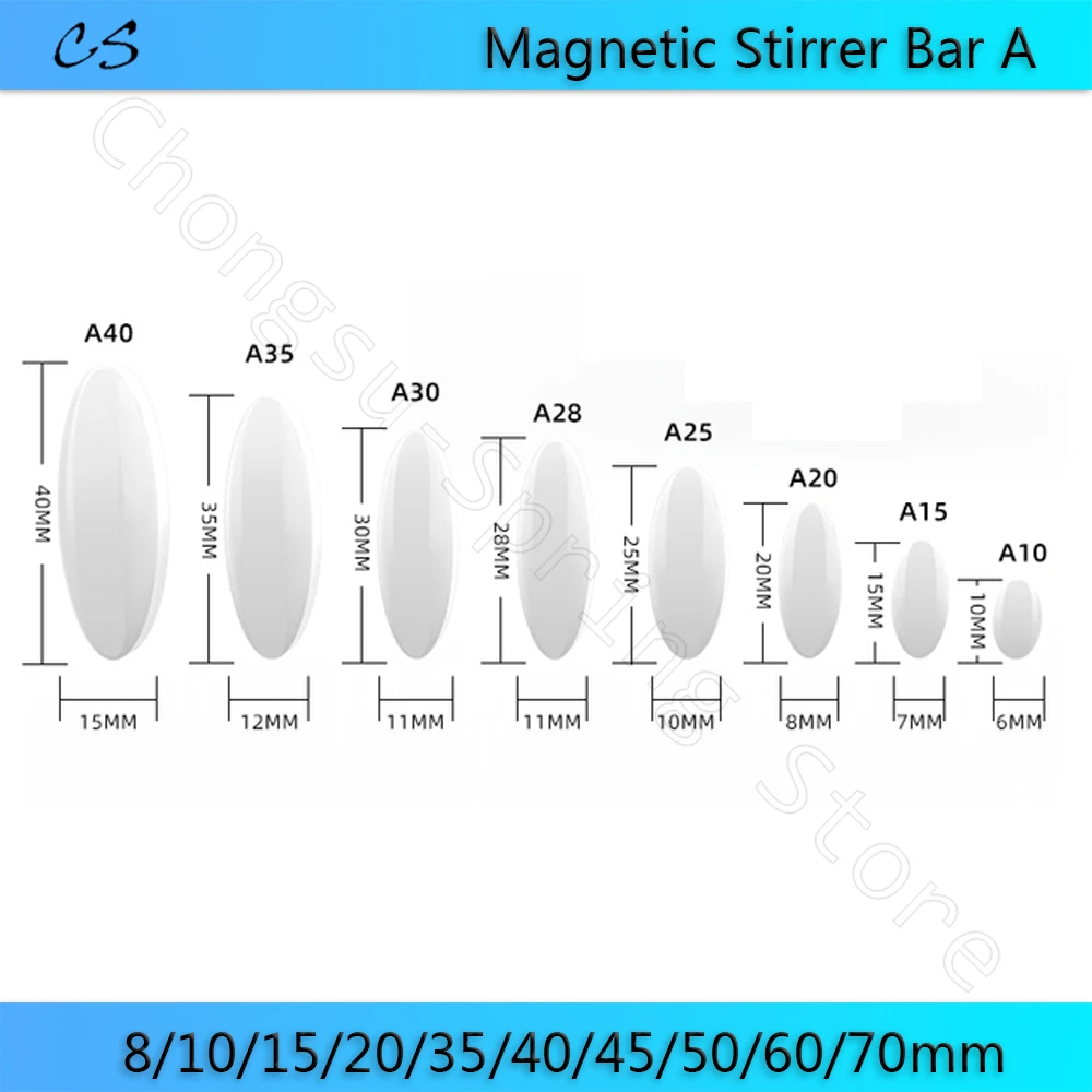 Magnetický míchadlo pult 8/10/15/20/35/40/45/50/60/70mm PTFE magnetický míchadlo směšovače míchejte barů ne otřepů pro laboratoř pokus