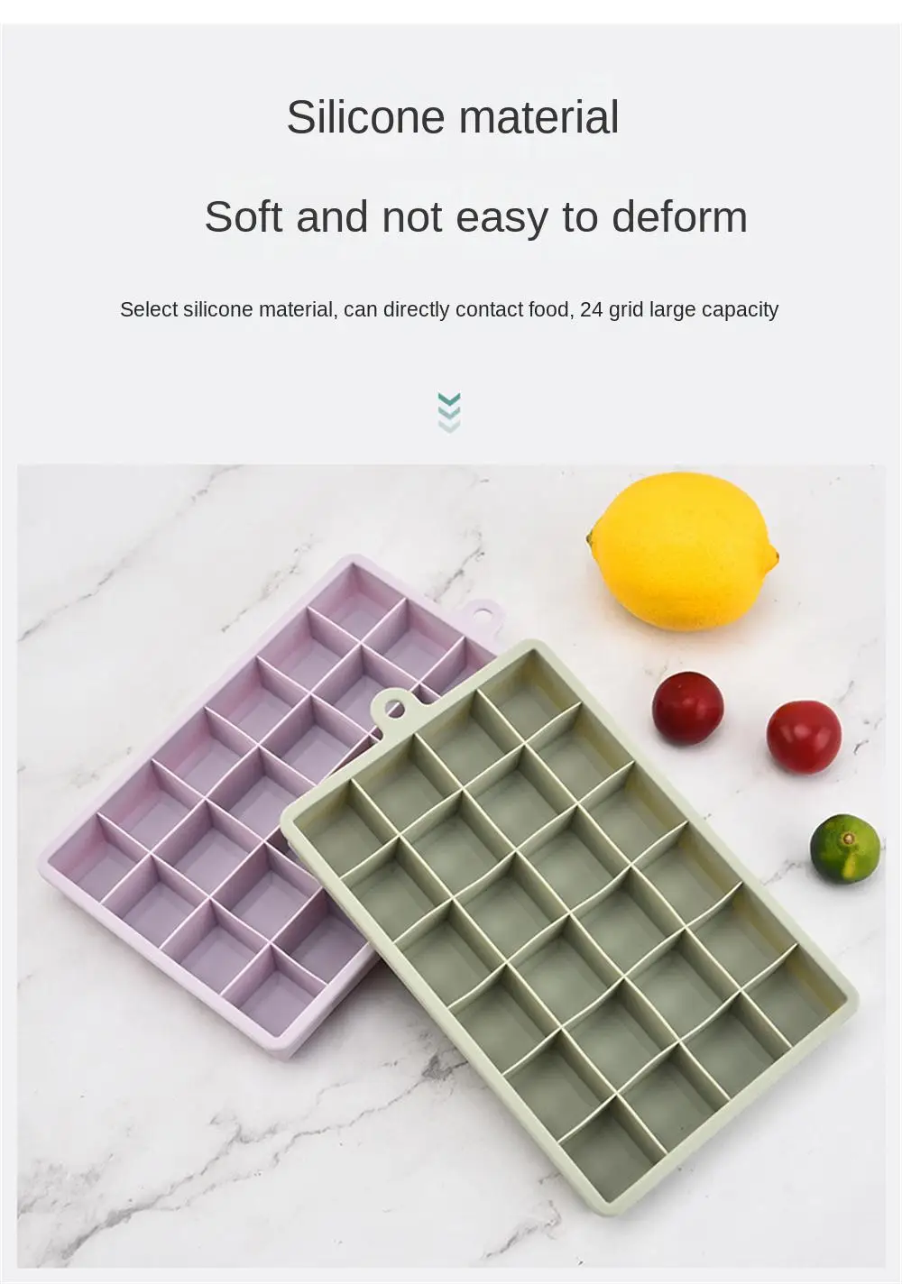 Description Picture 2 of item24/8 Grid Big Ice Tray Mold Box Large Food Grade Silicone Ice Making Square Tray Mold Diy Bar Pub Wine Ice Block Model Accessory