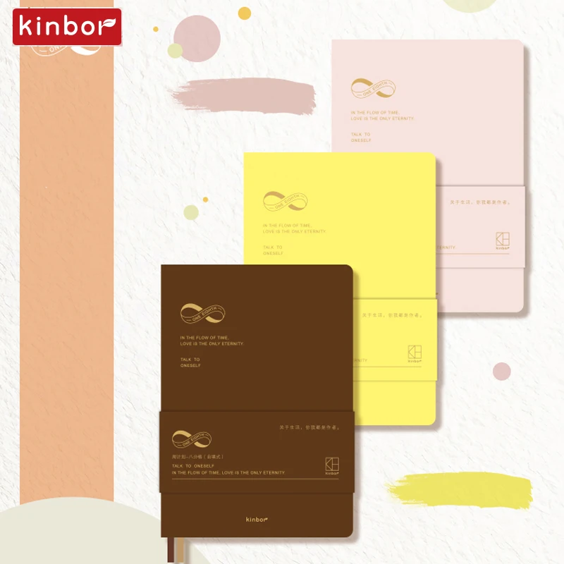 Kinbor 2025 Planner Self-Discipline Eight-Grid 78g Writing Paper A5 Daily Weekly Planner Time Management PU cuadernos To Do List
