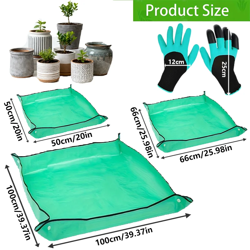 Foldable Waterproof Gardening Potting Mat for Planting and Transplanting