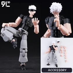 Jujutsu Kaisen Sukuna Yuji Multi - Jointed Collectible Figure - Anime Poseable Toy Gift (Gojo Grey Pants)