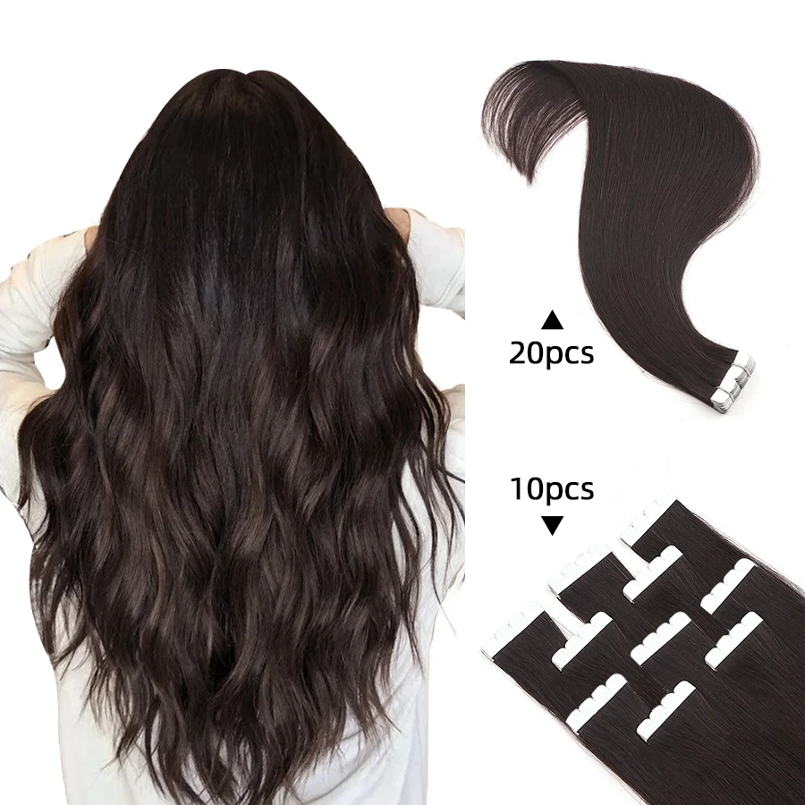 

Neitsi Tape In Human Hair Extensions 20Pcs European Remy Straight Hair Tape In Extensions Adhesive Invisible Skin Weft 12"-20"