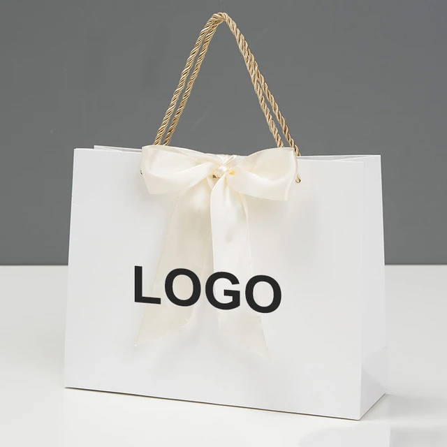 Custom White Luxury Gift Bags with Logo - Better Package