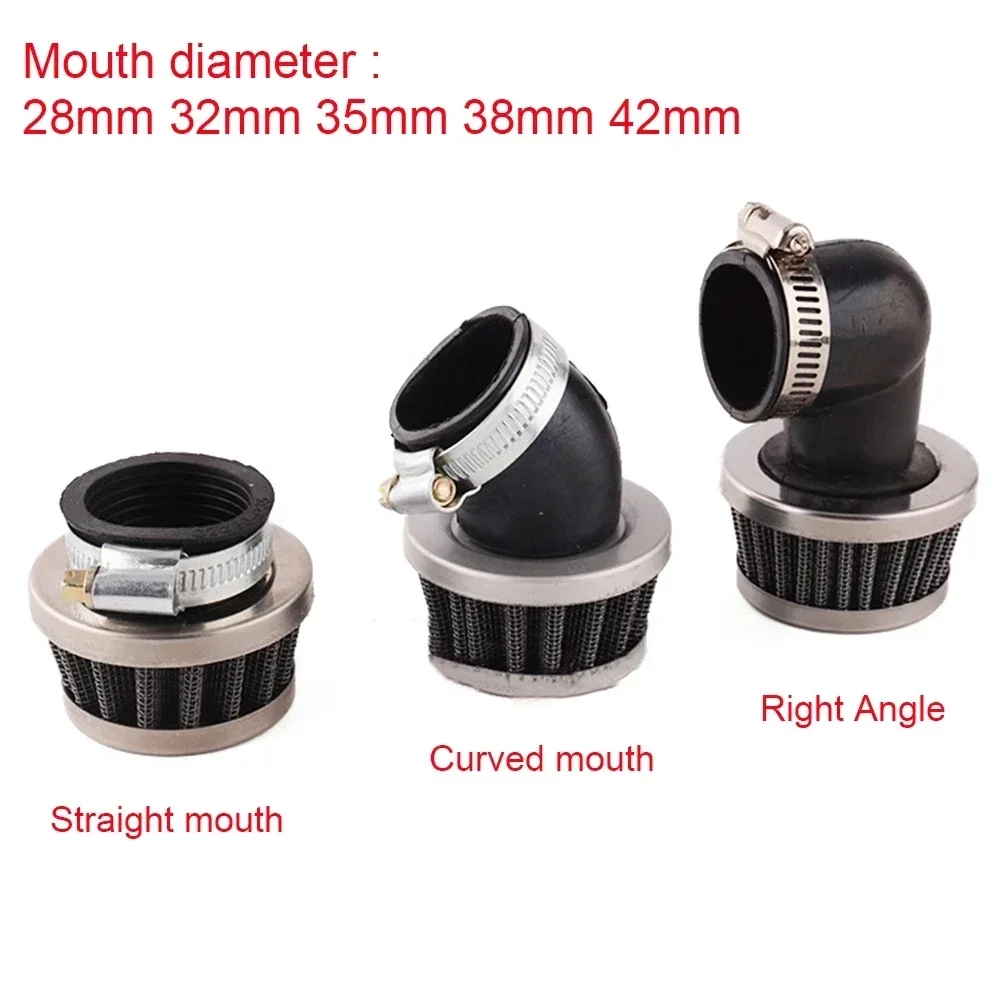 1pc Motorcycle Air Filters 28mm 32mm 35mm  42mm Universal ATV Scooter Pit Dirt Bike Stright Curved Right Mini Air Filter Cleaner relife rl 601s mini 3 in 1 multi function dismantling screen and pressure holding fixture for screen curved screen mobile phone